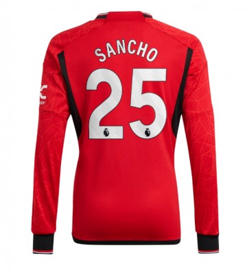 Manchester United Jadon Sancho #25 Koszulka Podstawowych 2023-24 Długi Rękaw